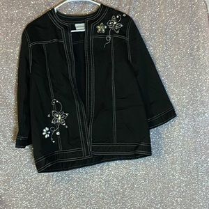 Dark blue rhinestone blazer jacket